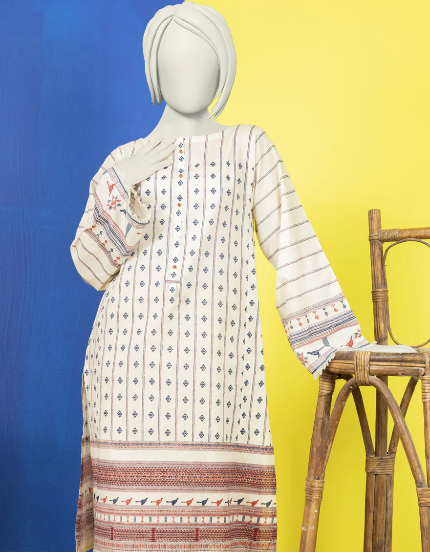 OFF WHITE LAWN KURTI | JYGK-YGKL-S-US-159-22 FB/VADIM - Image 4