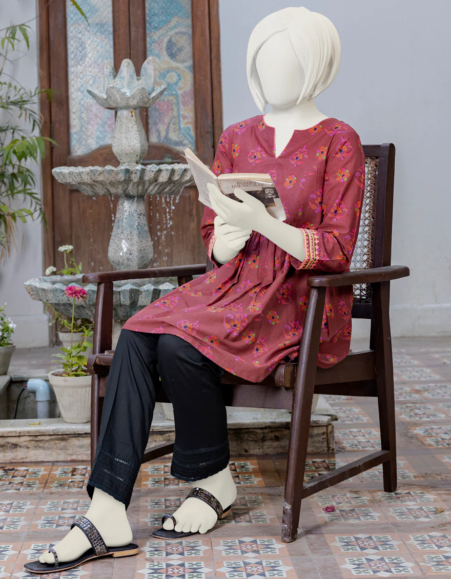 RUST LAWN KURTI | JYGK-YGKL-S-US-159-23 FB/ZALAKDOZI-5 - Image 2