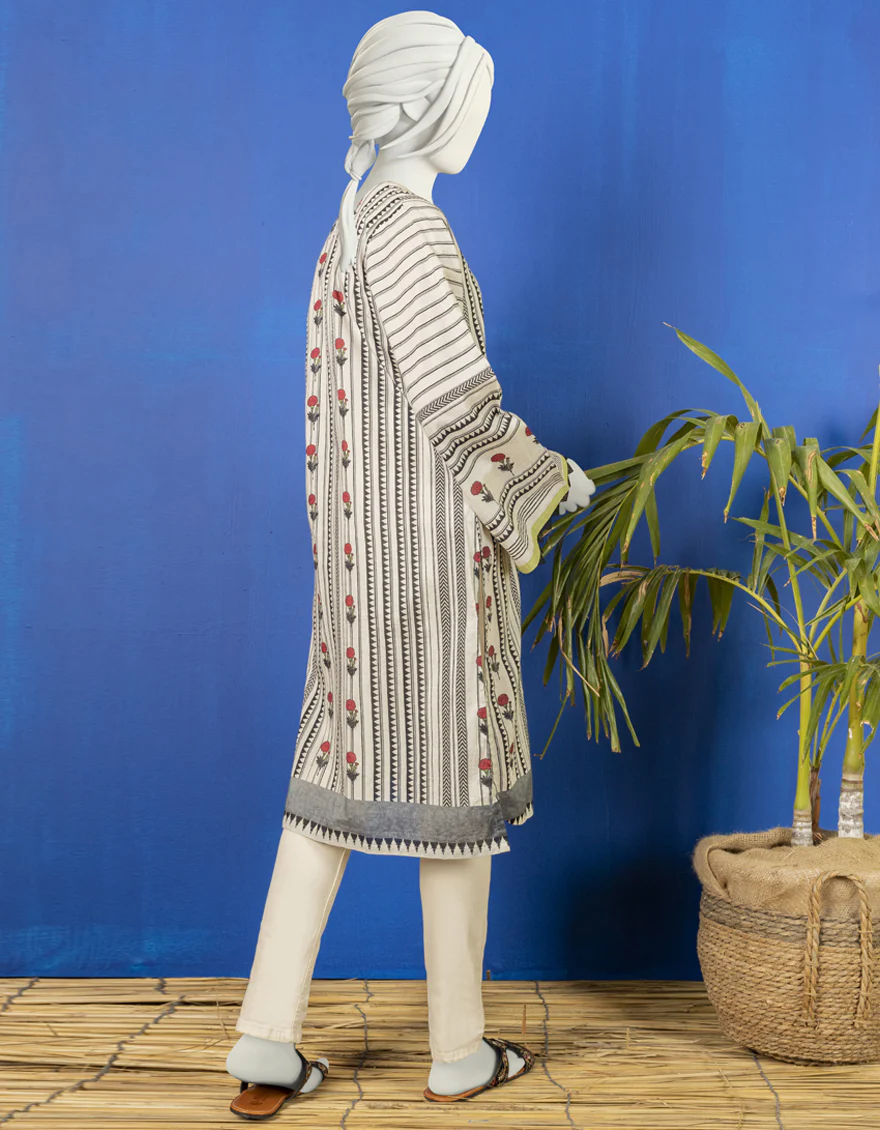OFF WHITE LAWN KURTI | JYGK-YGKL-S-US-160-22 FB/SADYASKA - Image 2