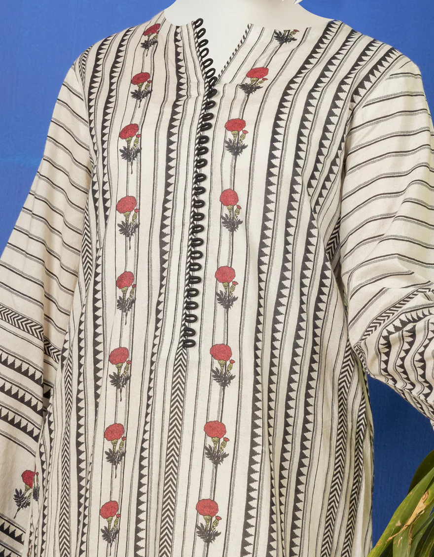 OFF WHITE LAWN KURTI | JYGK-YGKL-S-US-160-22 FB/SADYASKA - Image 3