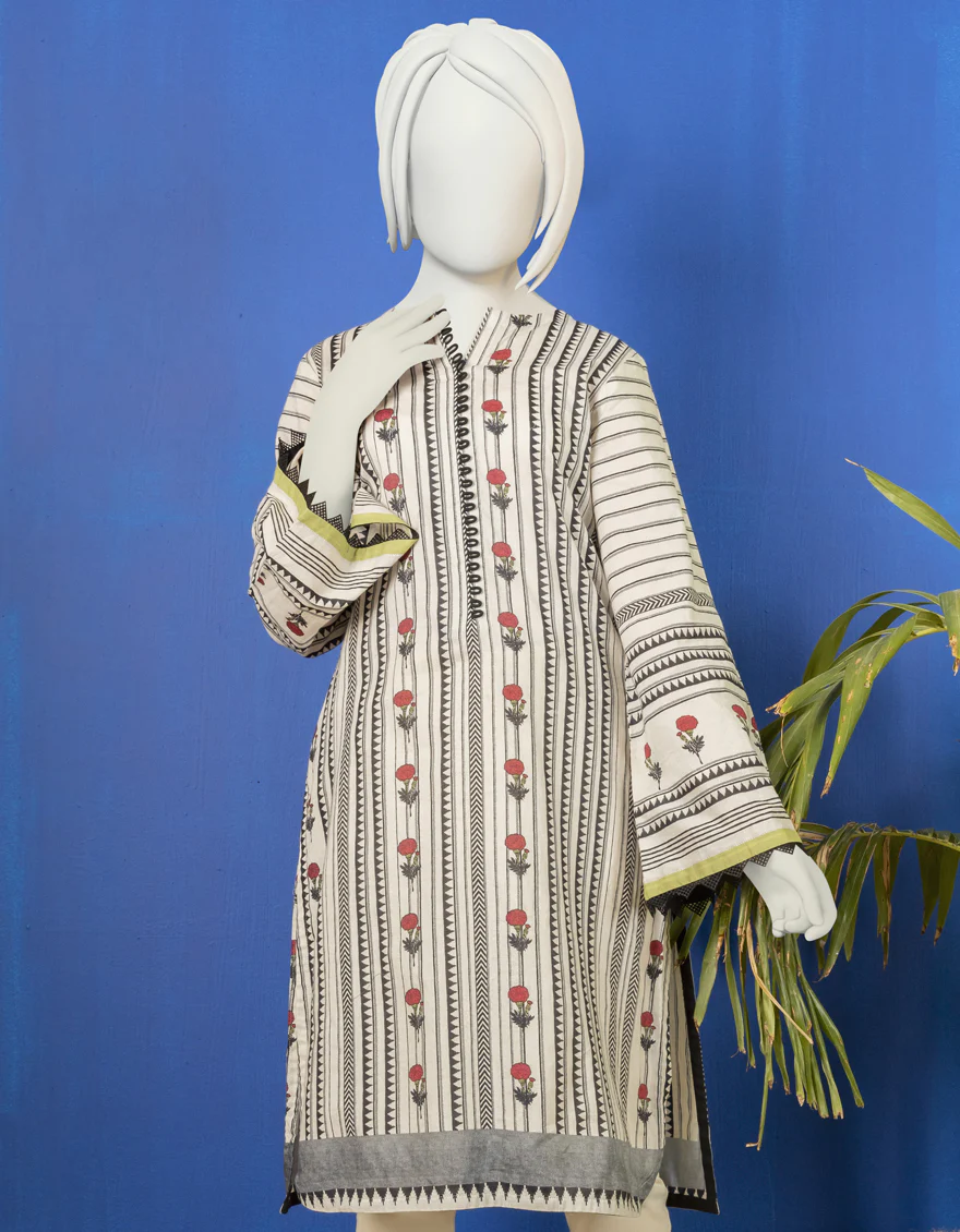 OFF WHITE LAWN KURTI | JYGK-YGKL-S-US-160-22 FB/SADYASKA - Image 4