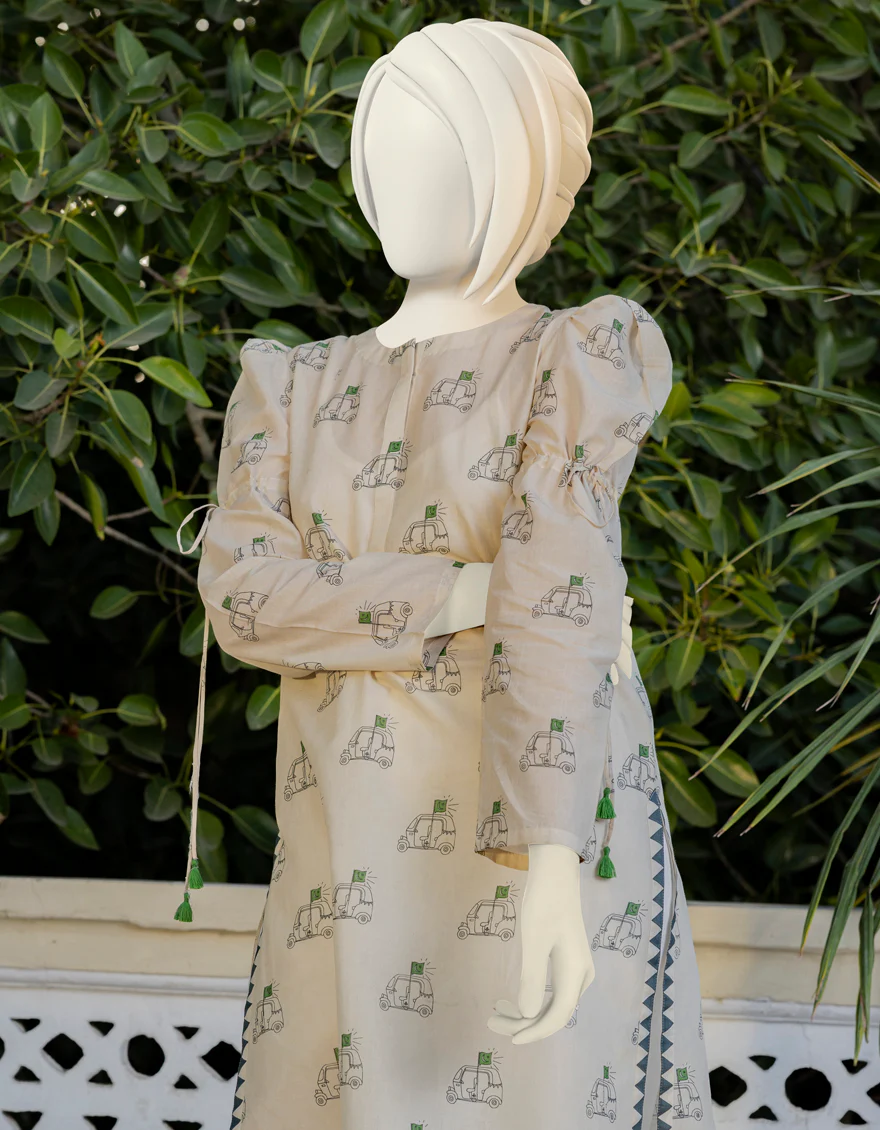 GREEN-WHITE KURTI | JYGK-YGKL-S-US-161-23 FB/AZAADI-02 - Image 2