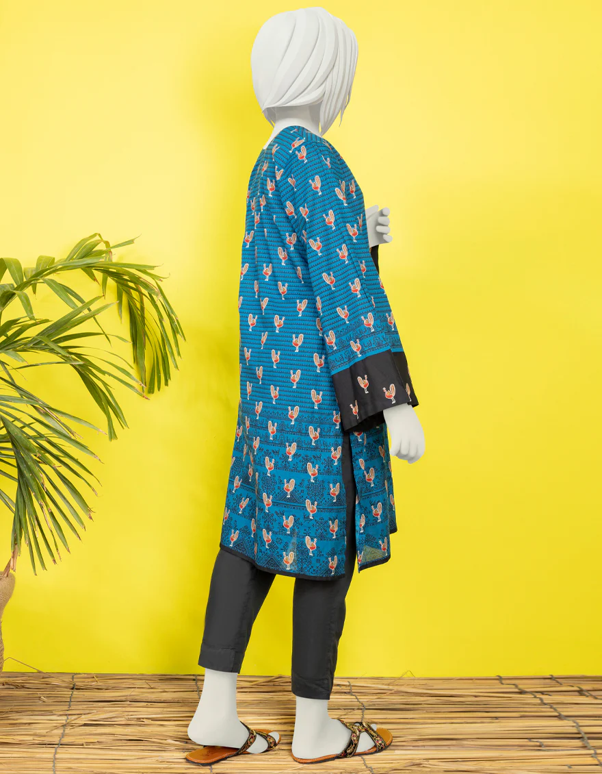 BLUE LAWN KURTI | JYGK-YGKL-S-US-162-22 FB/MOR-34 - Image 2