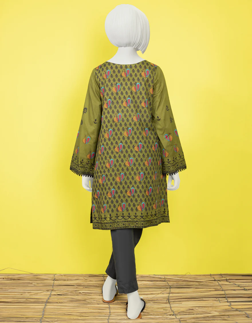 OLIVE LAWN KURTI | JYGK-YGKL-S-US-163-22 FB/BLOCKED-34 - Image 2