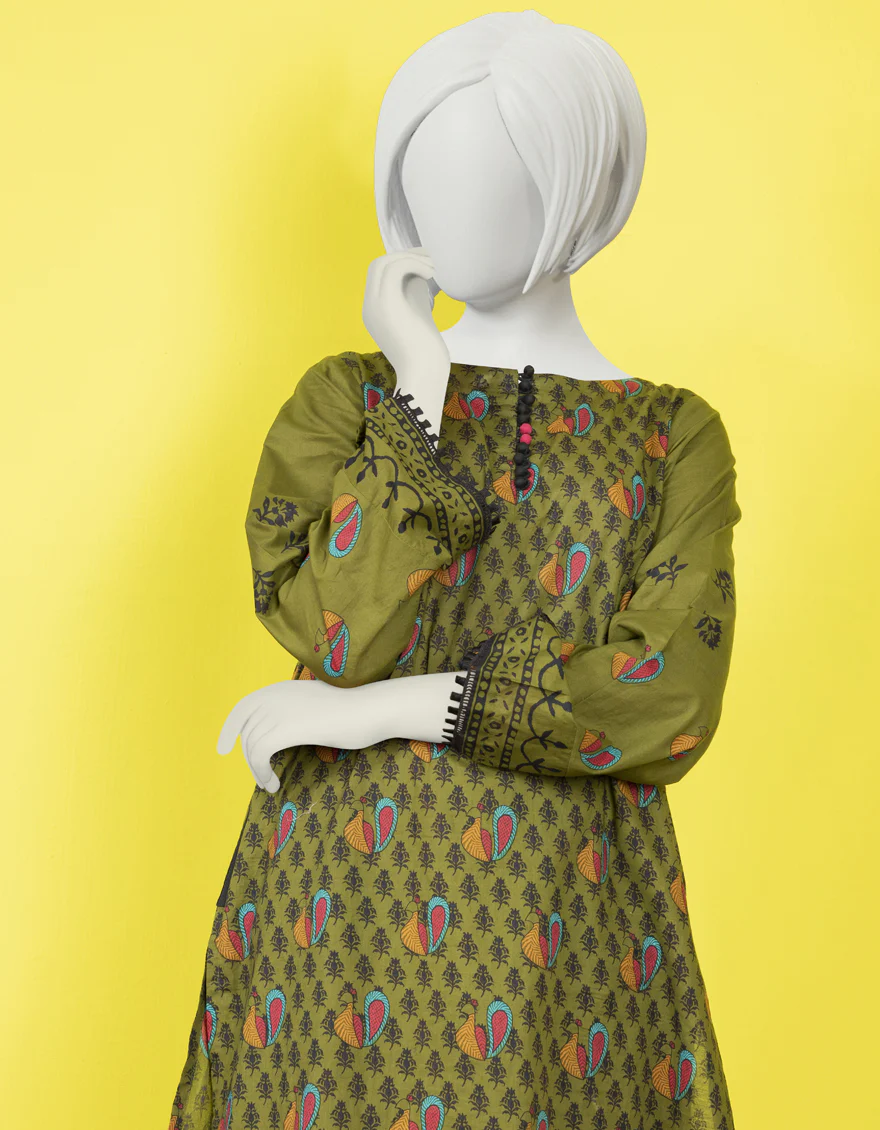 OLIVE LAWN KURTI | JYGK-YGKL-S-US-163-22 FB/BLOCKED-34 - Image 3