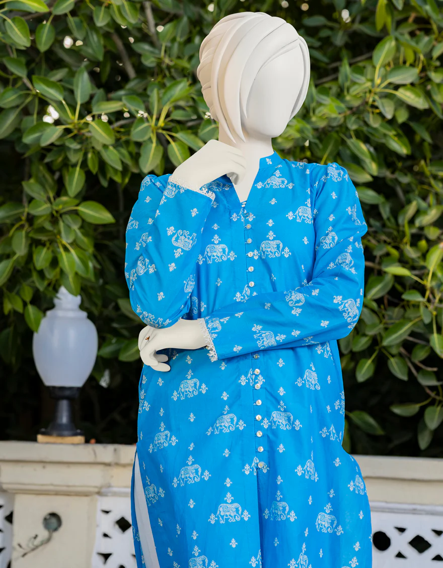 BLUE LAWN KURTI | JYGK-YGKL-S-US-169-23 FB/IMROZ-4 - Image 2