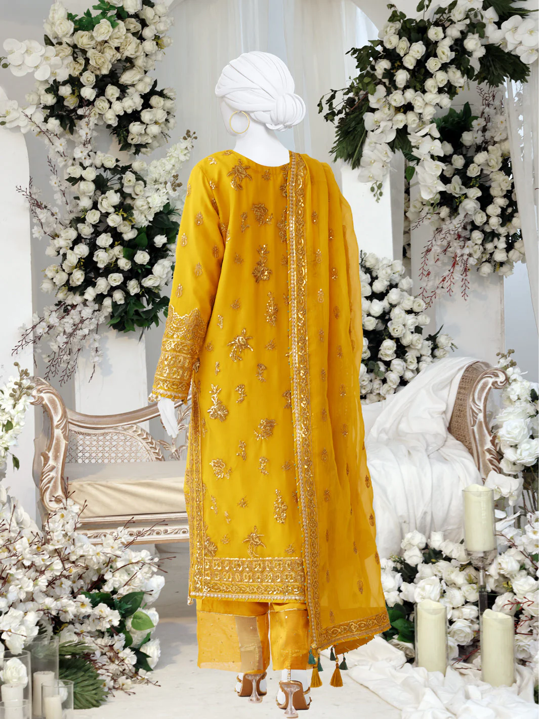 BROWN CHIFFON 3PC STITCHED | PFS-24-8500/S DAFFODIL - Image 2