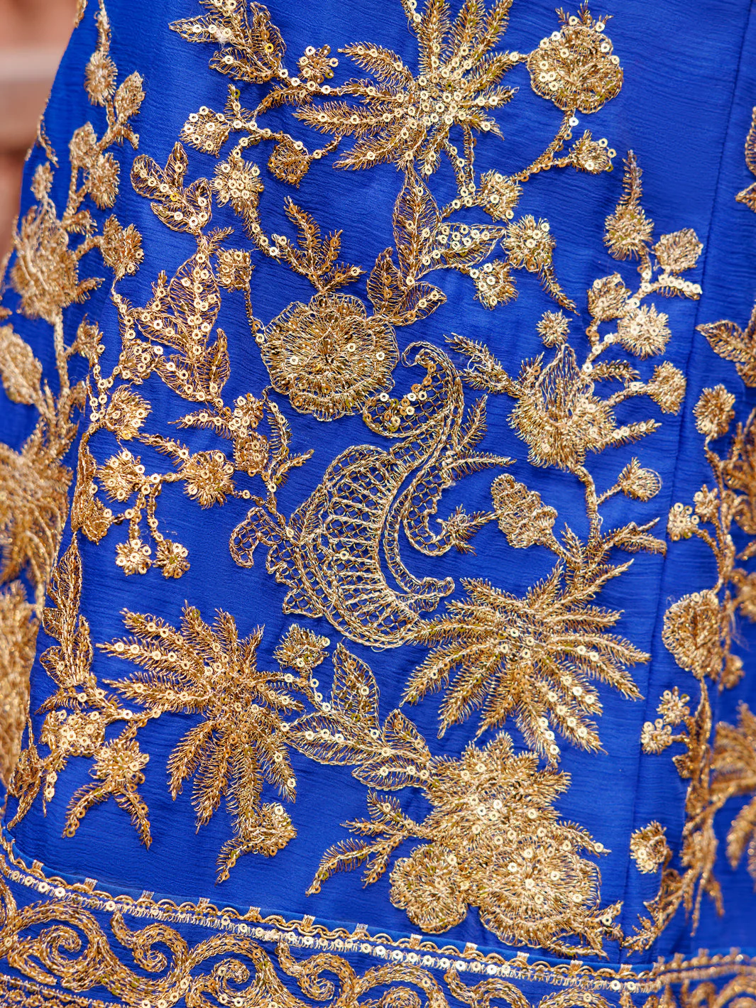 ROYAL BLUE CHIFFON 3PC STITCHED | PFS-248515 - Image 2
