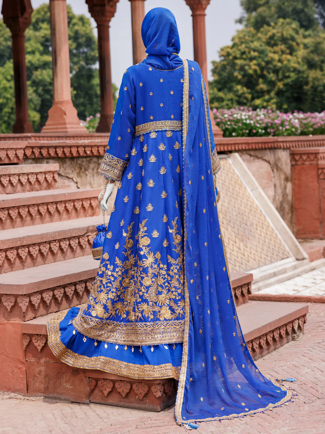 ROYAL BLUE CHIFFON 3PC STITCHED | PFS-248515 - Image 3