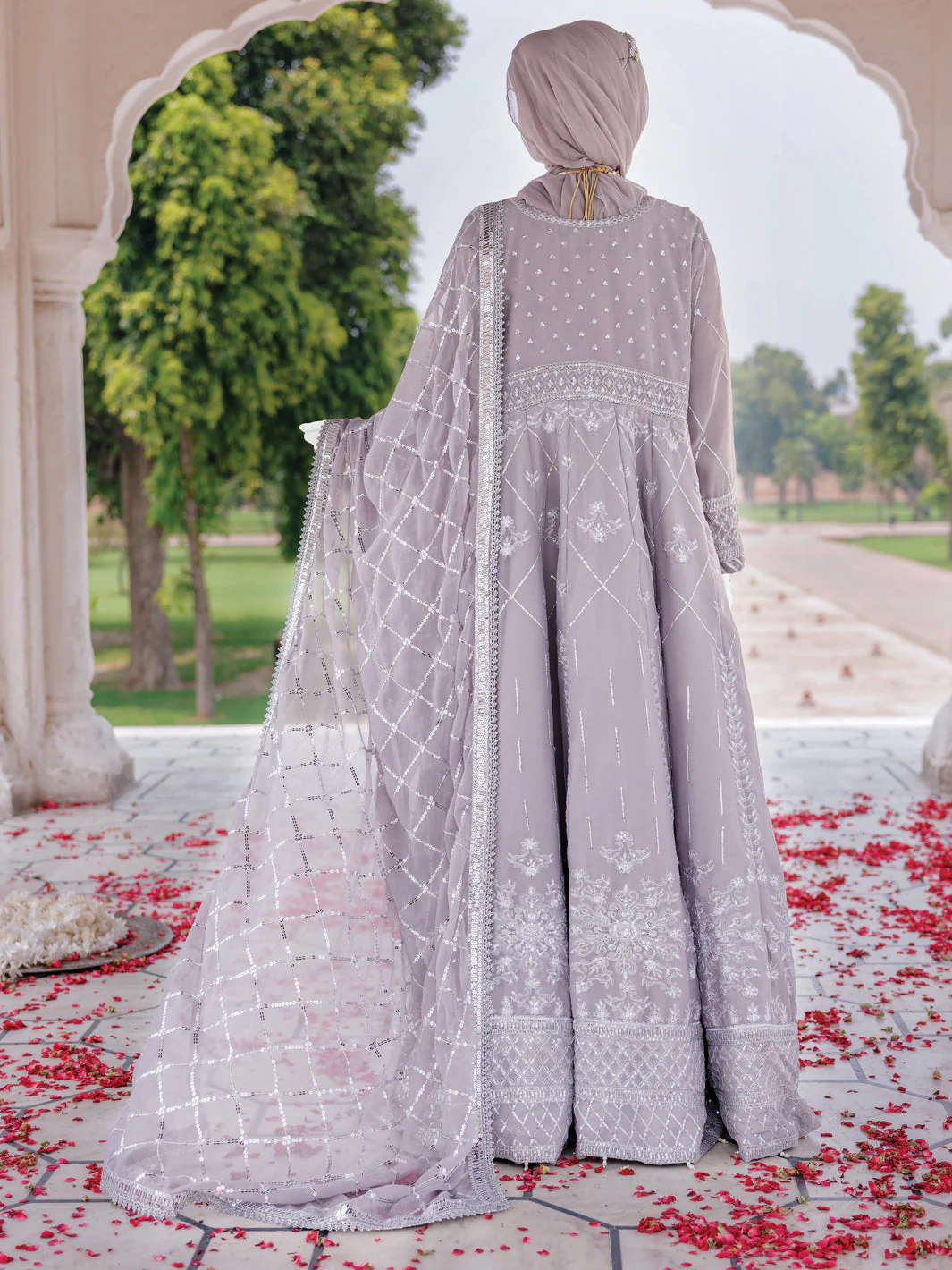 GREY CHIFFON 3PC STITCHED | PFS-248519 - Image 3