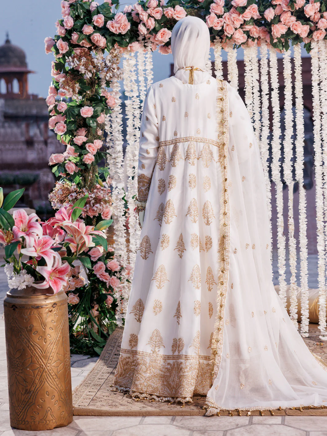 OFF WHITE CHIFFON 3PC STITCHED | PFS-248526 - Image 4
