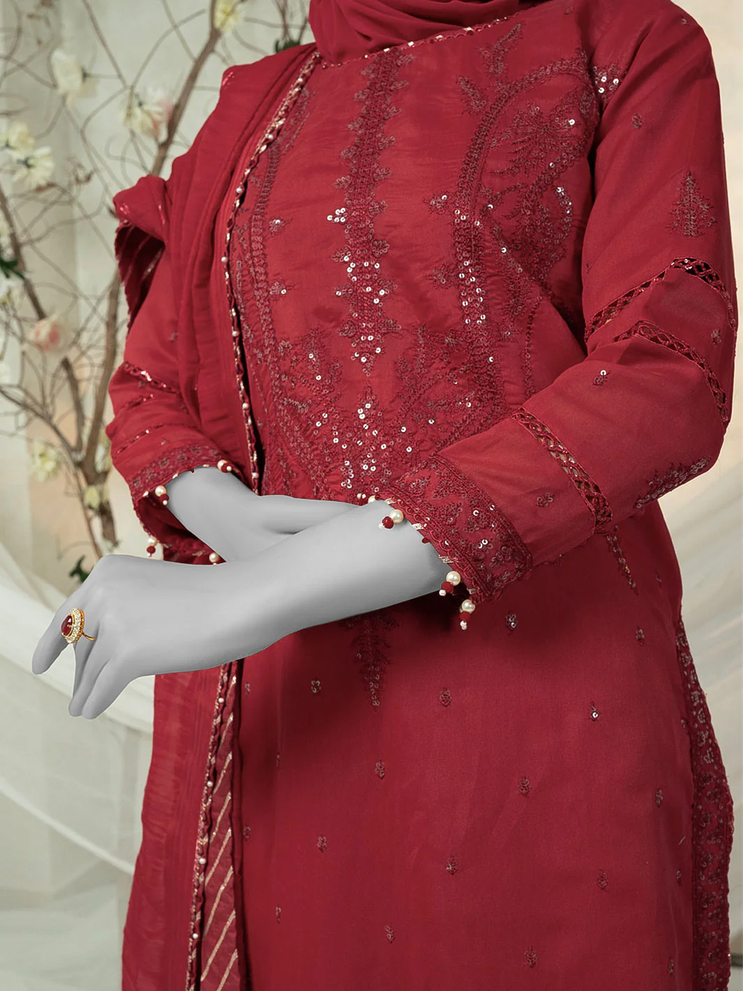 RED 3PC STITCHED | PJPWS-990814 (PJPWS-240814) - Image 4