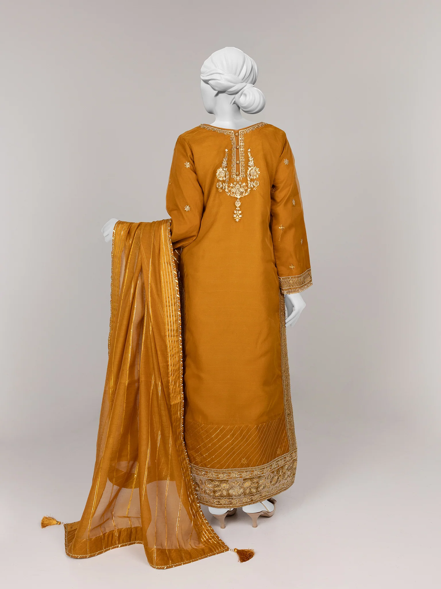 MUSTARD ORGANZA 3PC STITCHED | PJPWS-990825 (PJPWS-240825) - Image 2