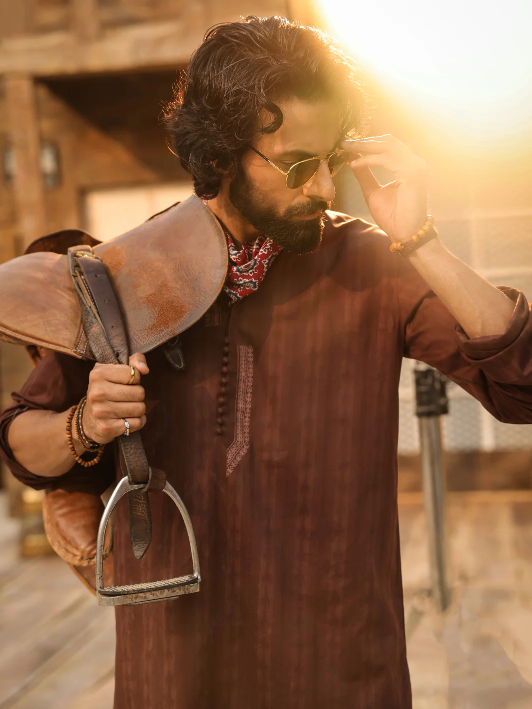 DARK BROWN COTTON KURTA | AL-K-1299/AM-15037D - Image 4