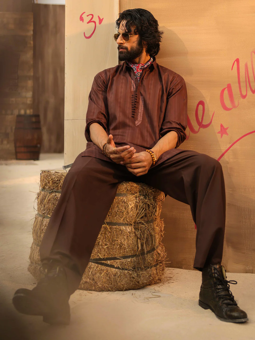 DARK BROWN COTTON KURTA | AL-K-1299/AM-15037D - Image 6