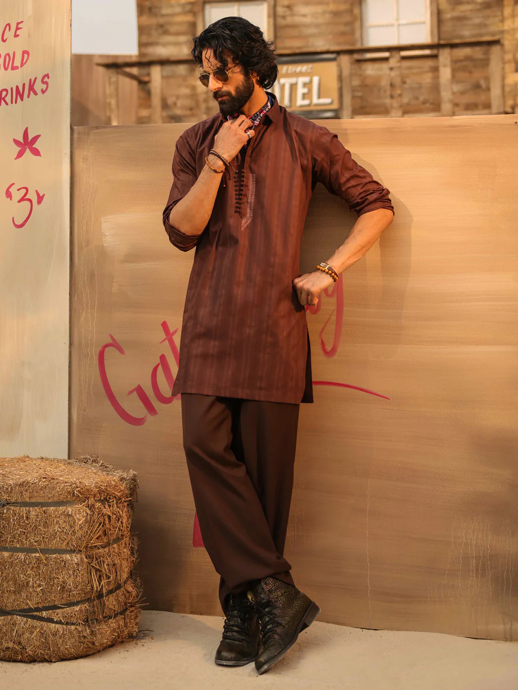 DARK BROWN COTTON KURTA | AL-K-1299/AM-15037D - Image 7