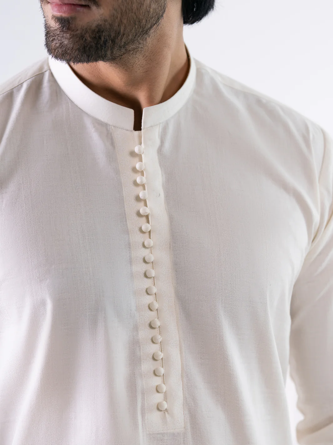 WHITE COTTON KURTA | AL-K-1300/AM-15037E - Image 4