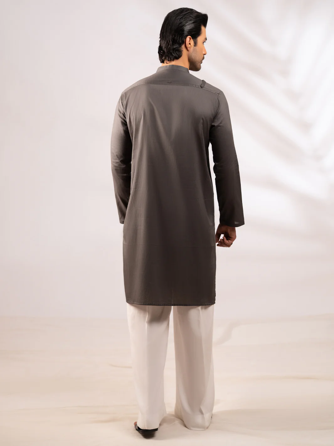 OLIVE GREEN BLENDED KURTA | AL-K-1301/AM-6177J - Image 3