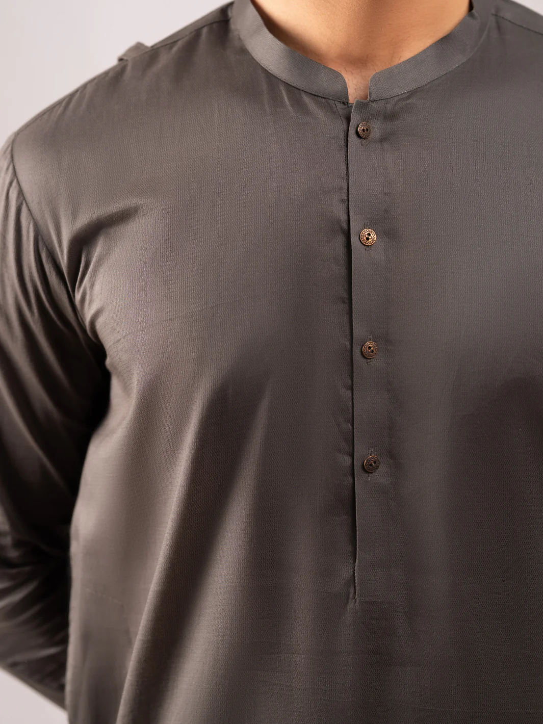 OLIVE GREEN BLENDED KURTA | AL-K-1301/AM-6177J - Image 4