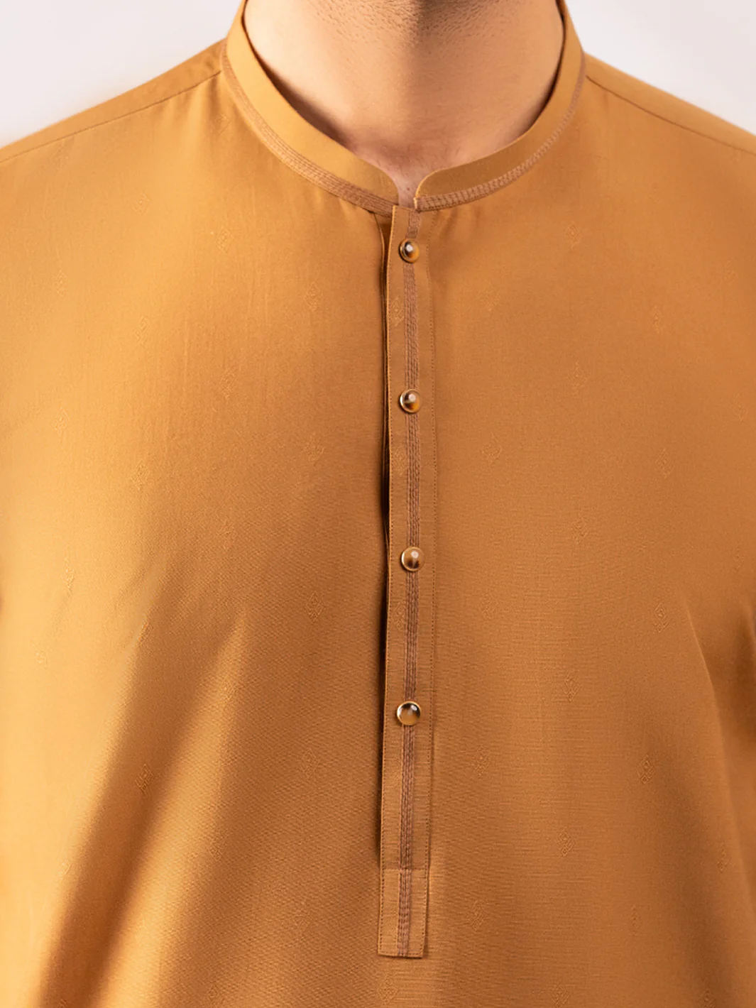 BROWN POLYESTER KURTA | AL-K-1304/AM-15107C - Image 4
