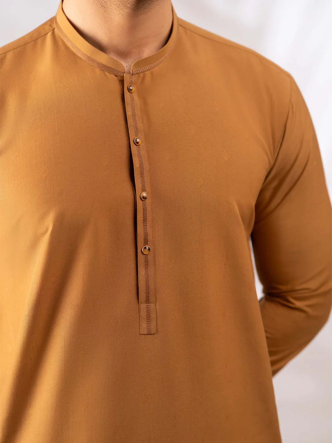 BROWN POLYESTER KURTA | AL-K-1304/AM-15107C - Image 6