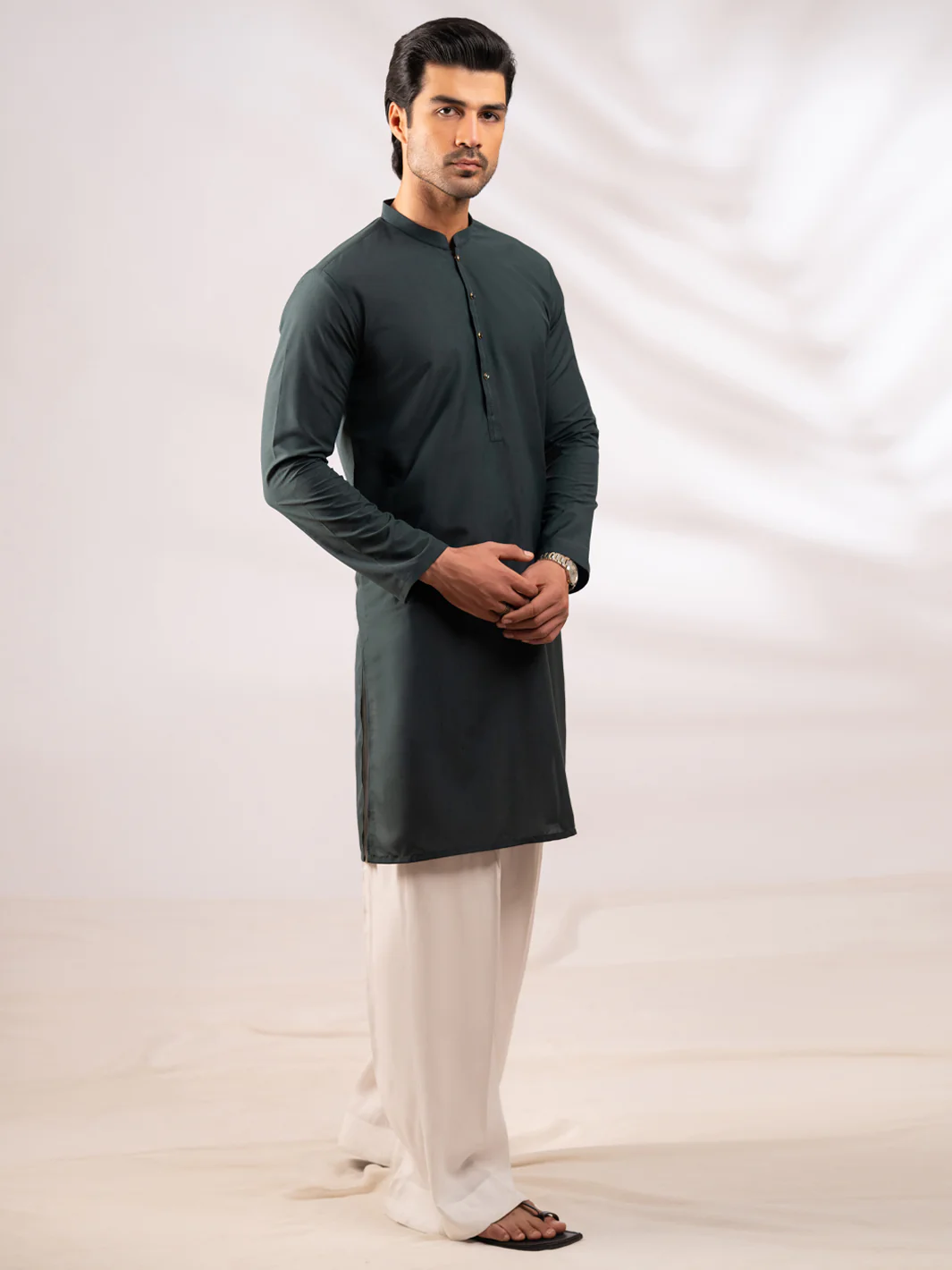 GREEN KURTA | AL-K-1305/AM-15107D - Image 5