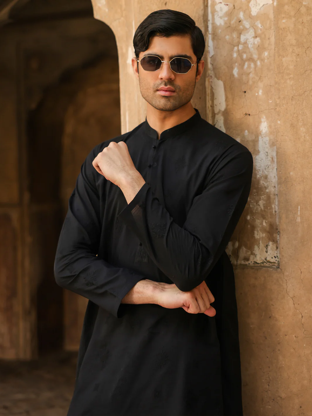 BLACK COTTON KURTA | AL-K-1306B/AM-15132-1D - Image 2