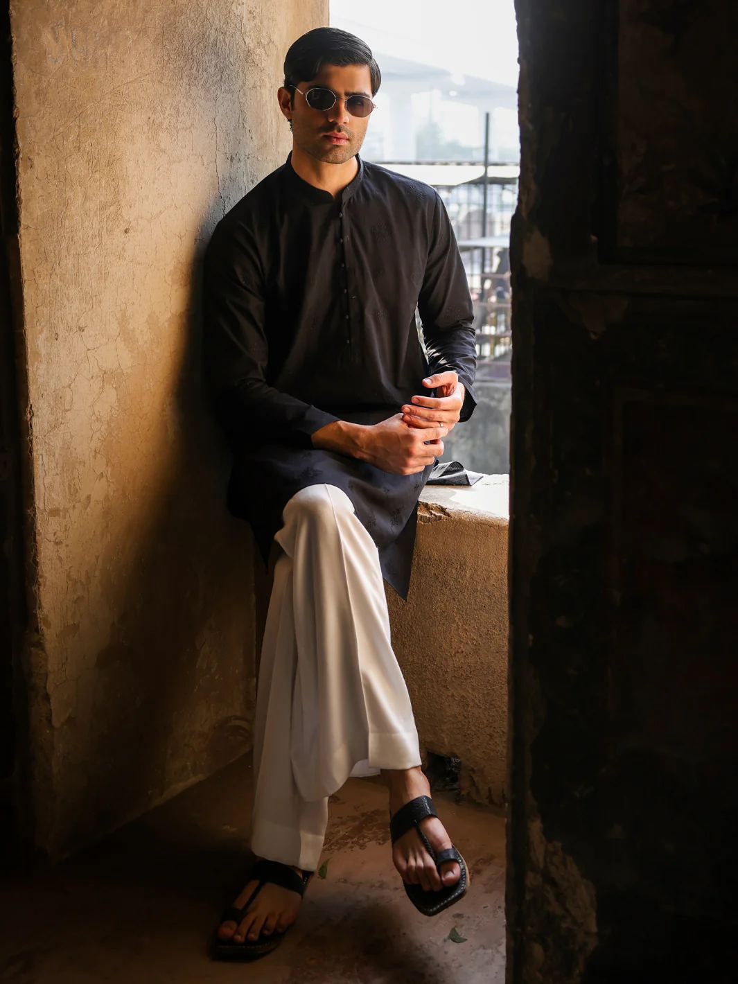 BLACK COTTON KURTA | AL-K-1306B/AM-15132-1D - Image 4