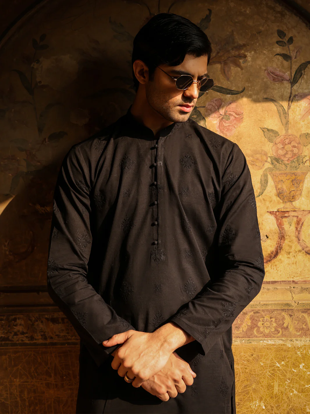 BLACK COTTON KURTA | AL-K-1306B/AM-15132-1D - Image 5