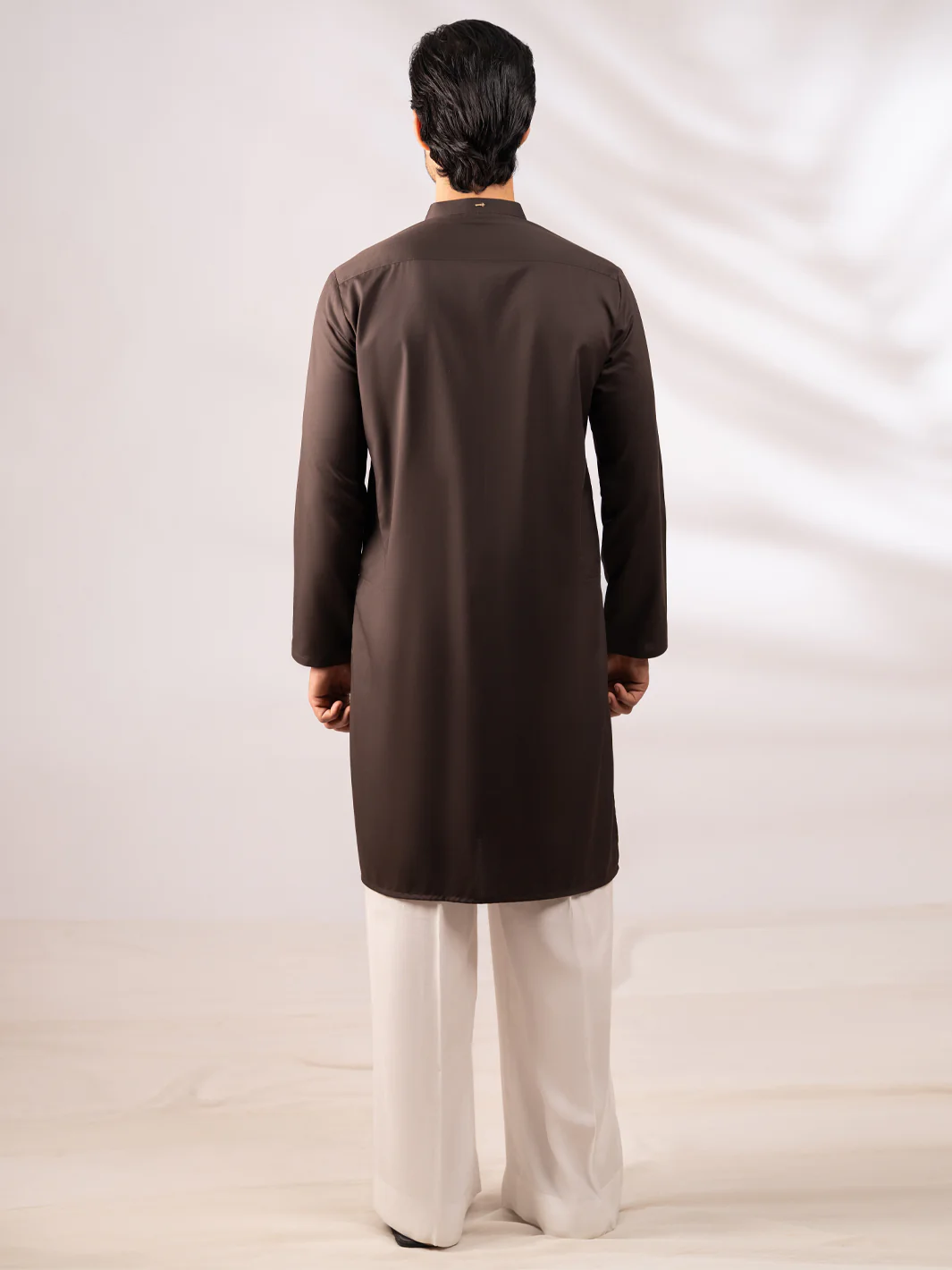 BROWN BLENDED KURTA | AL-K-1309/AM-6284E - Image 3