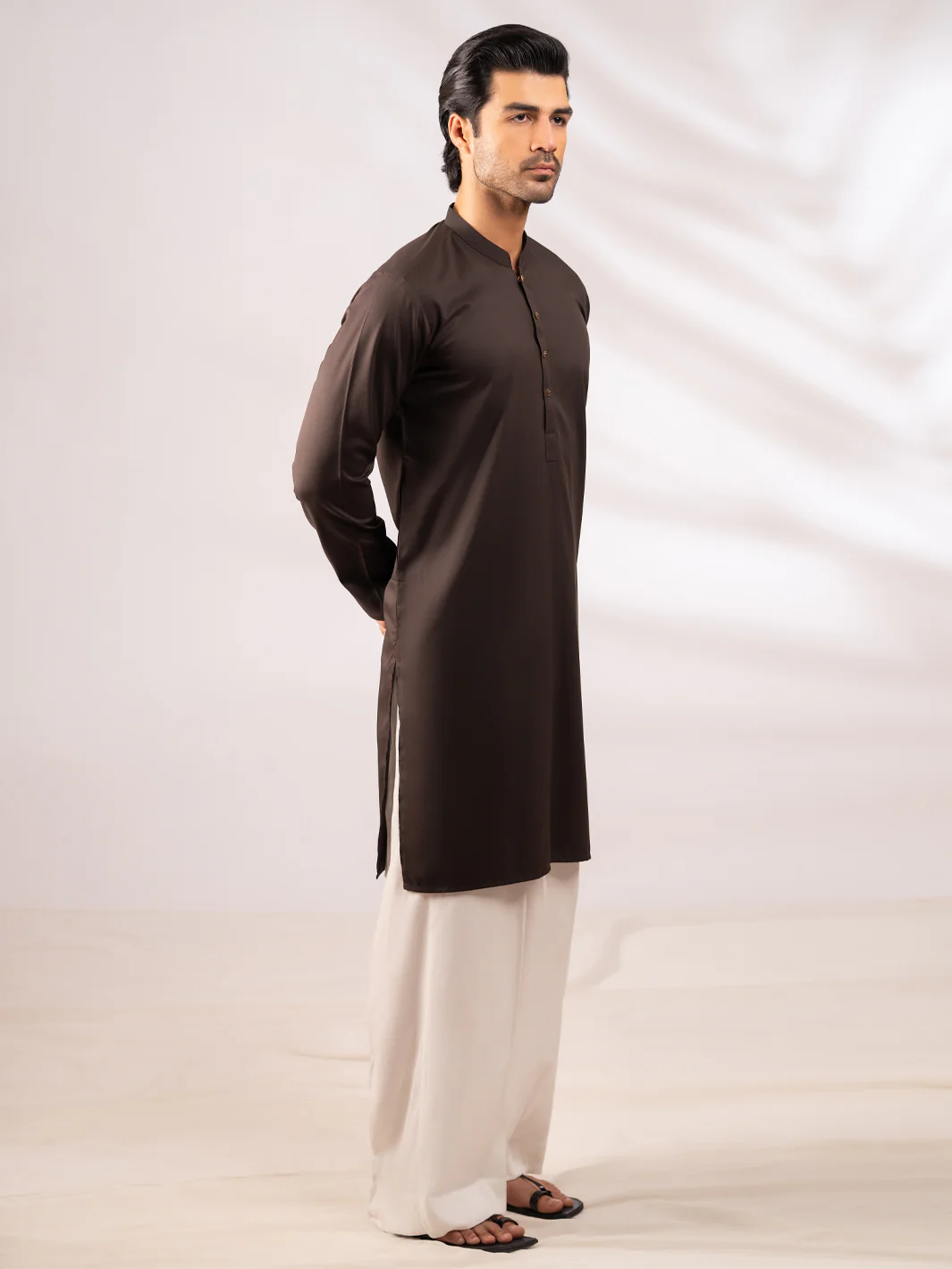 BROWN BLENDED KURTA | AL-K-1309/AM-6284E - Image 6