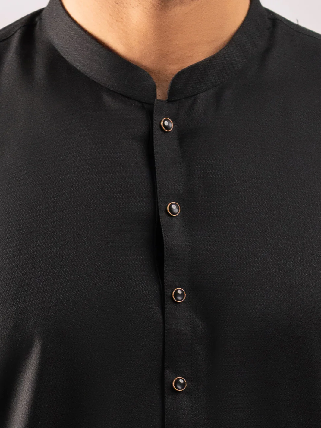 BLACK BLENDED KURTA | AL-K-1310/AM-6341-1D - Image 4