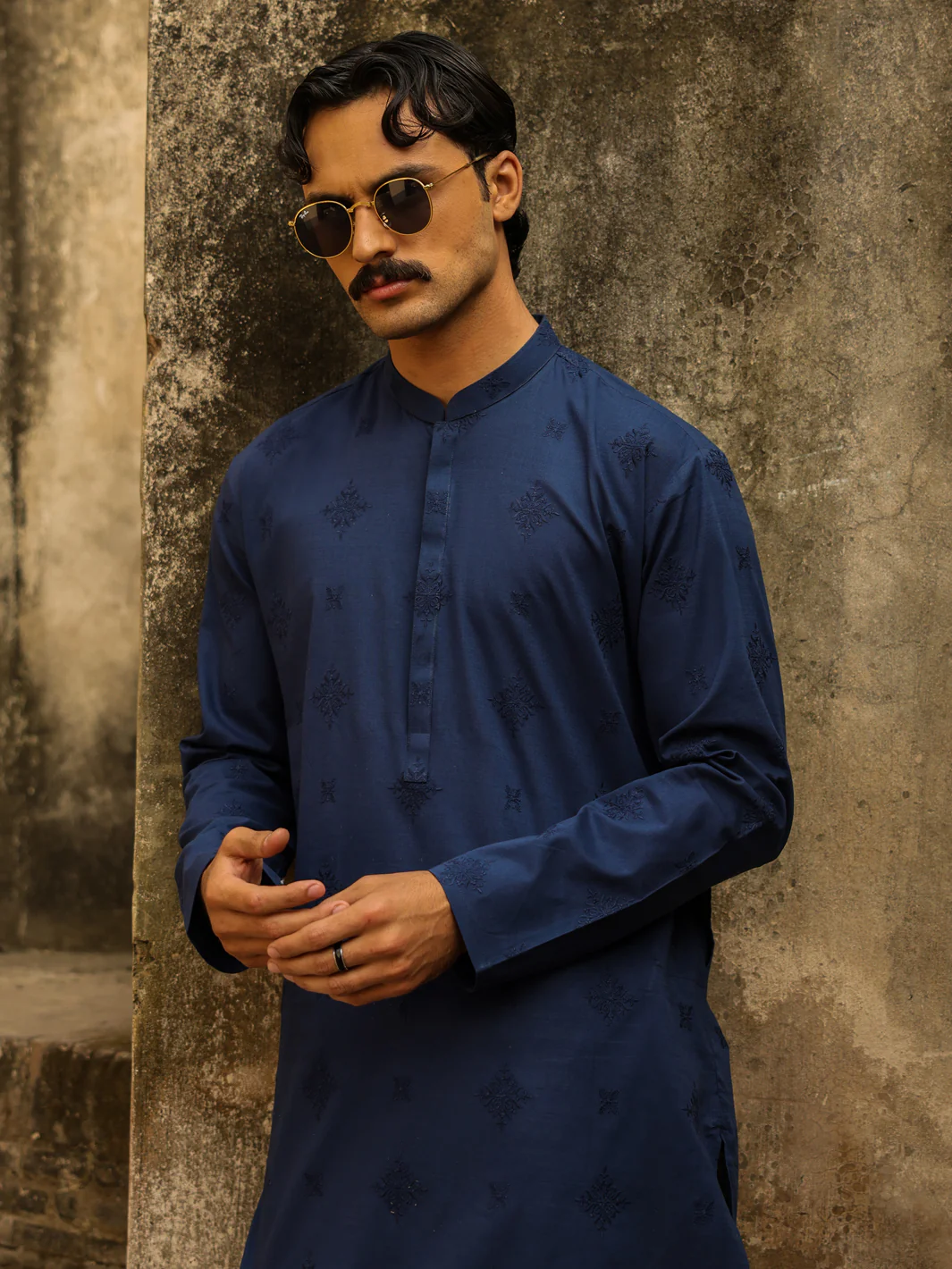 BLUE COTTON KURTA | AL-K-1334A/AM-15132-1C - Image 2