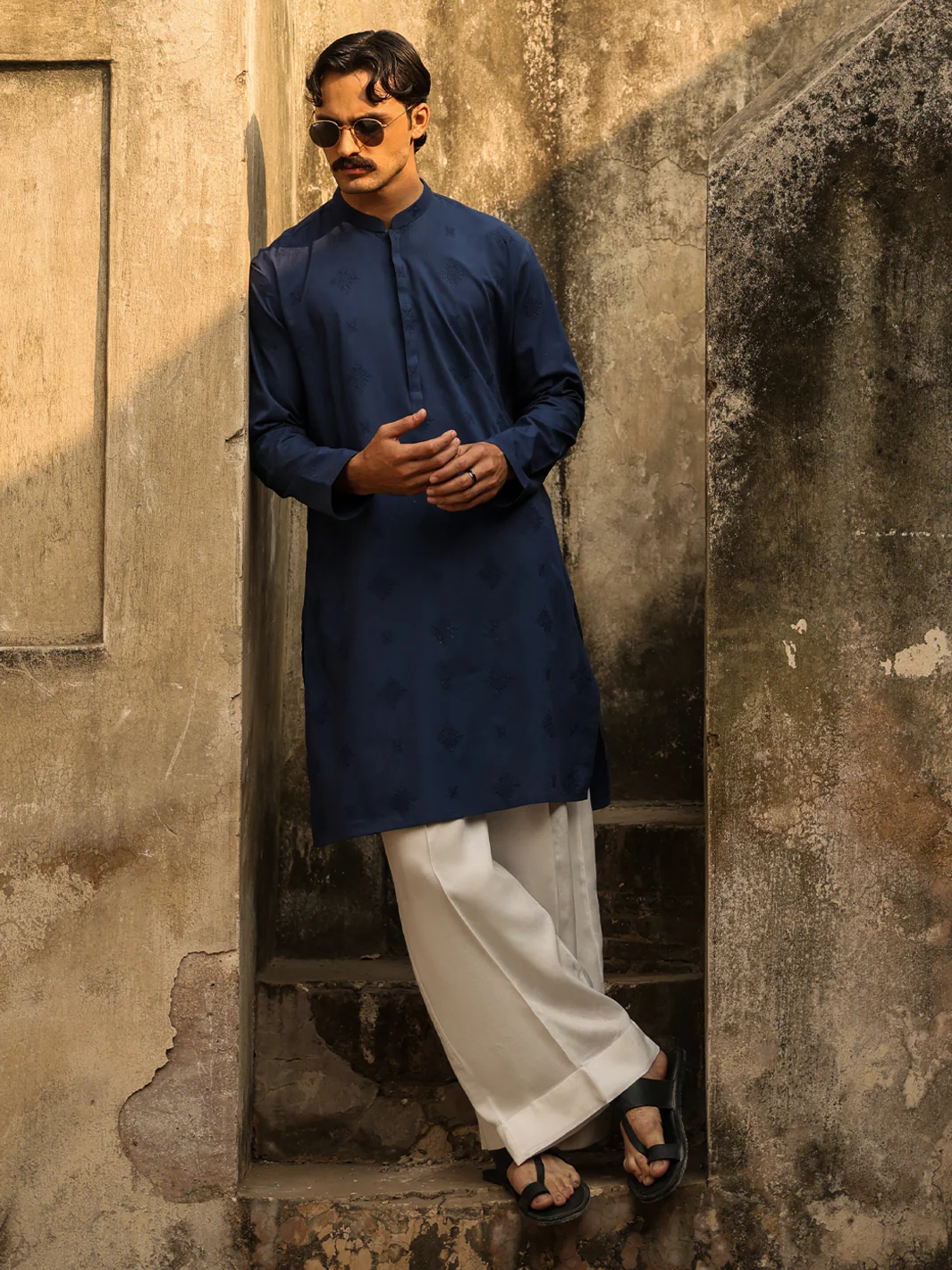 BLUE COTTON KURTA | AL-K-1334A/AM-15132-1C - Image 3