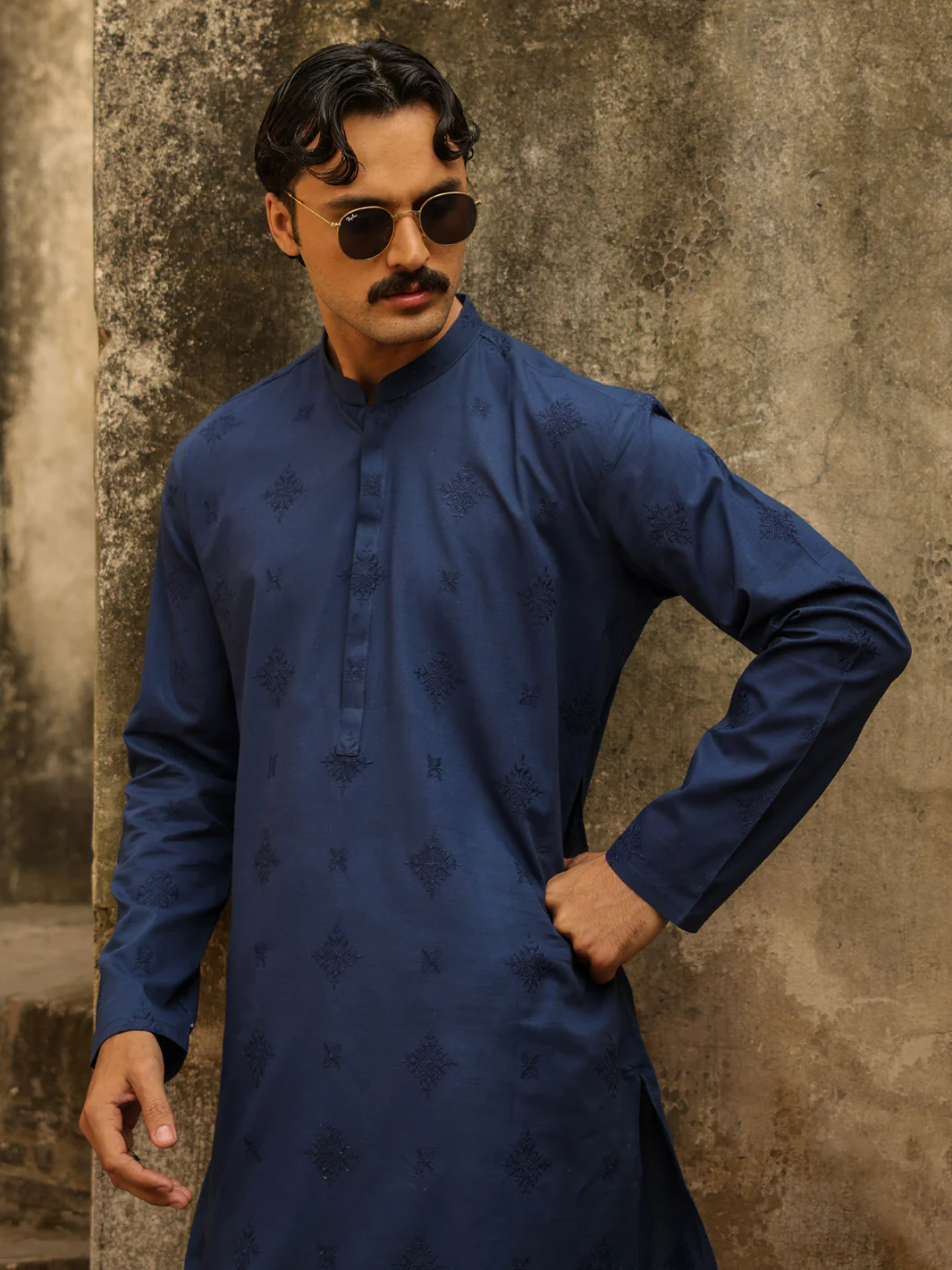 BLUE COTTON KURTA | AL-K-1334A/AM-15132-1C - Image 5