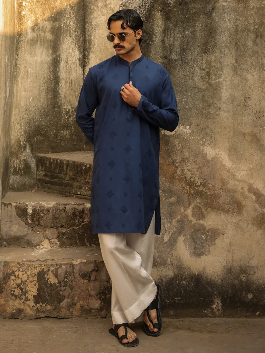 BLUE COTTON KURTA | AL-K-1334A/AM-15132-1C - Image 6