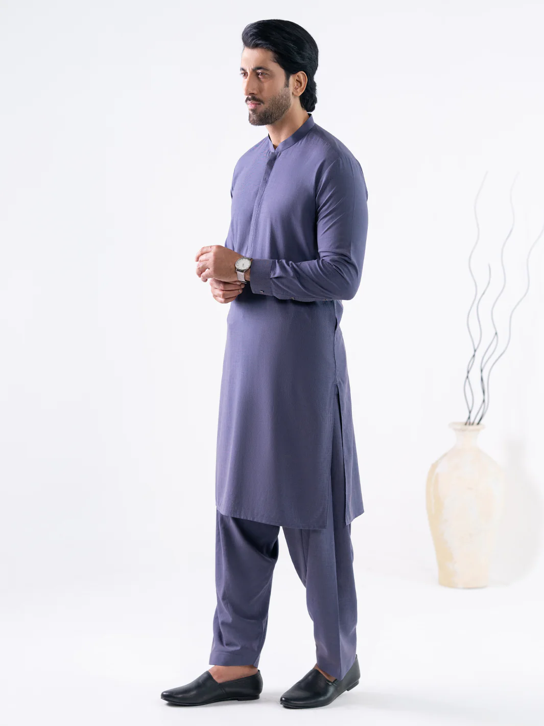 PURPLE BLENDED KAMEEZ SHALWAR | AL-KS-3246/AM-6340B - Image 5