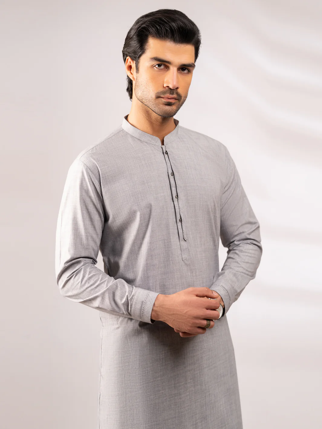 GREY BLENDED KAMEEZ SHALWAR | AL-KS-3255/AM-6209-D1 - Image 2