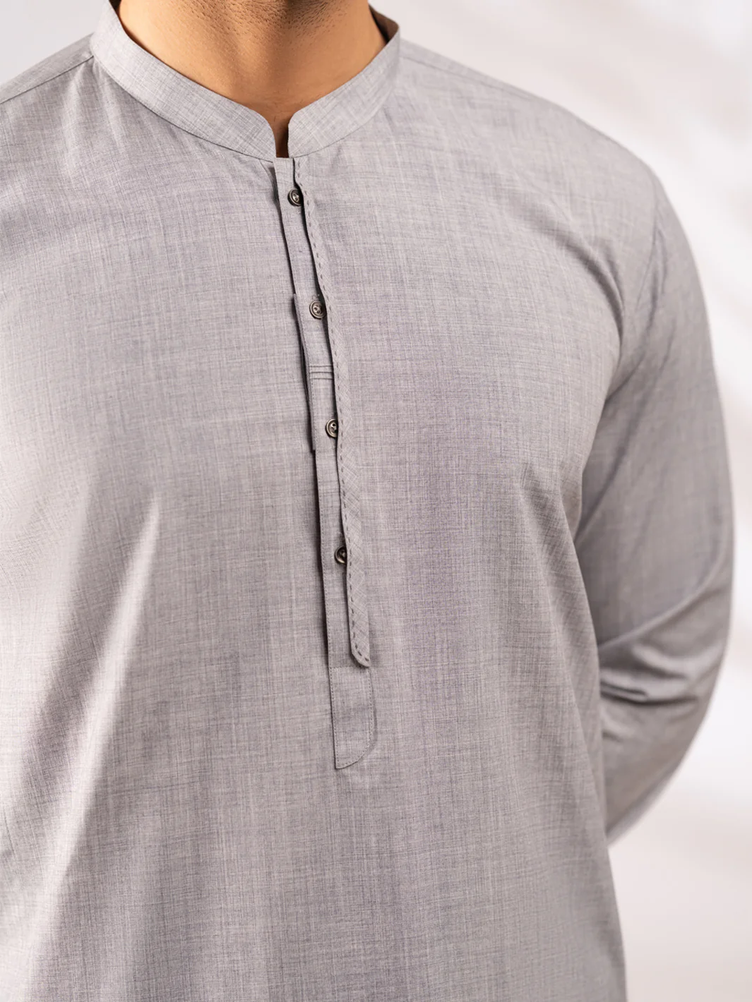 GREY BLENDED KAMEEZ SHALWAR | AL-KS-3255/AM-6209-D1 - Image 4