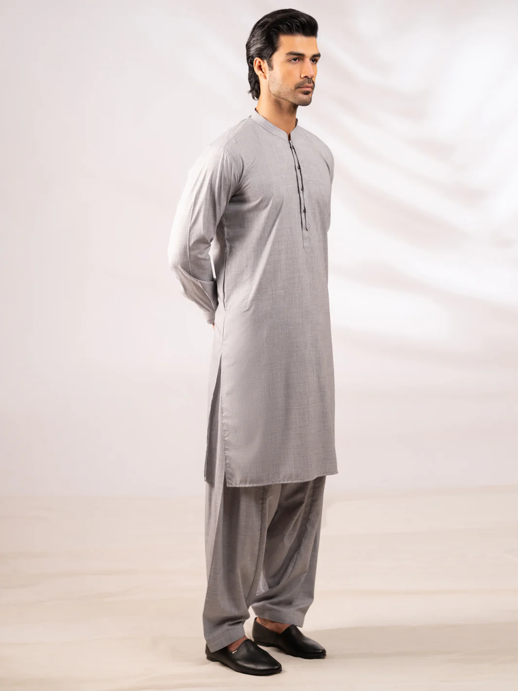 GREY BLENDED KAMEEZ SHALWAR | AL-KS-3255/AM-6209-D1 - Image 5