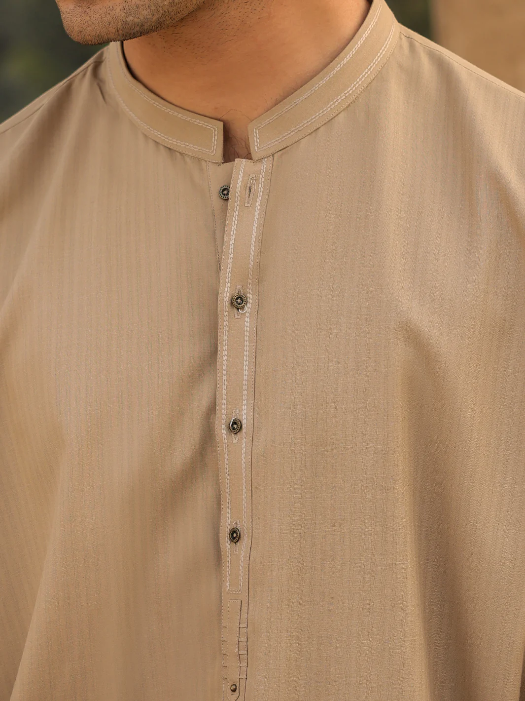 SAND BROWN BLENDED KAMEEZ SHALWAR | AL-KS-3259/AM-6335C - Image 4