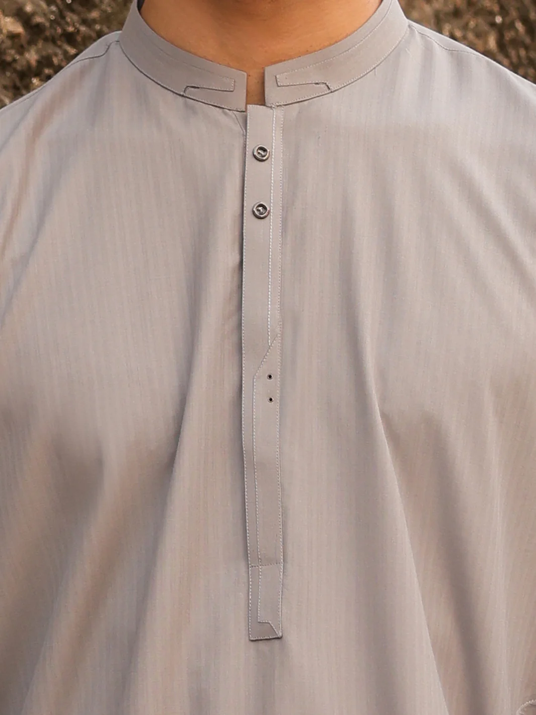 LIGHT GREY BLENDED KAMEEZ SHALWAR | AL-KS-3270/AM-6335A - Image 4