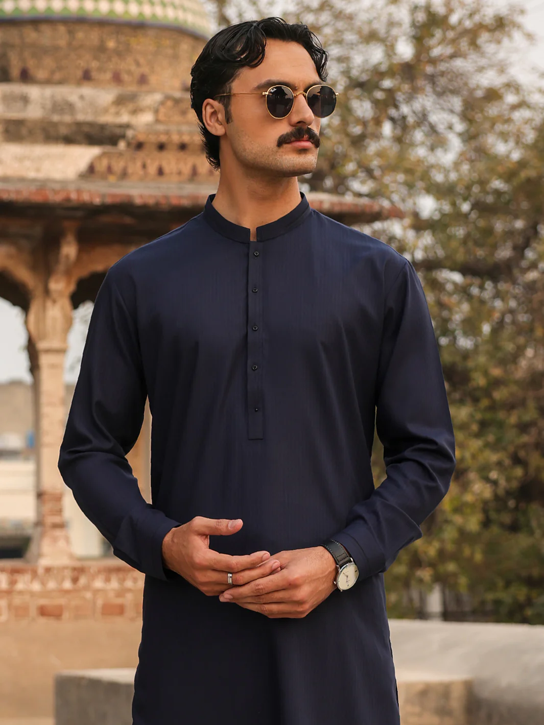 BLUE BLENDED KAMEEZ SHALWAR | AL-KS-3277/AM-6335B - Image 2
