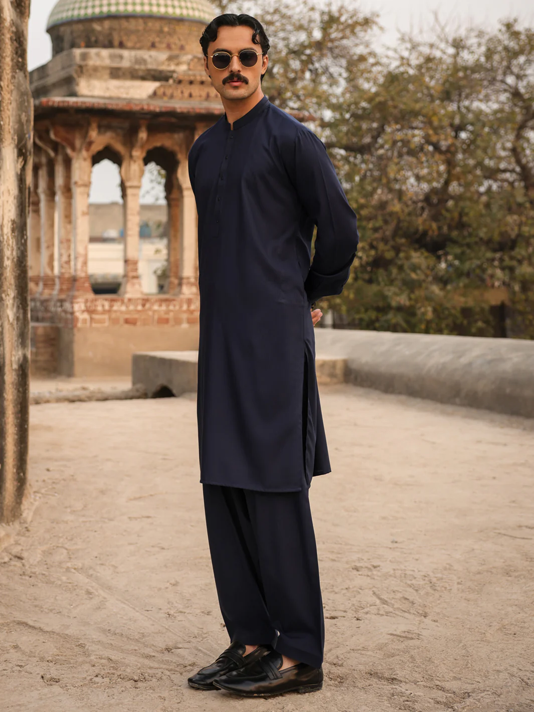 BLUE BLENDED KAMEEZ SHALWAR | AL-KS-3277/AM-6335B - Image 4