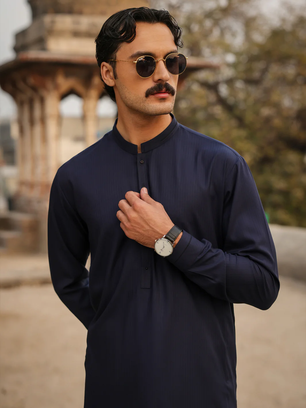 BLUE BLENDED KAMEEZ SHALWAR | AL-KS-3277/AM-6335B - Image 5