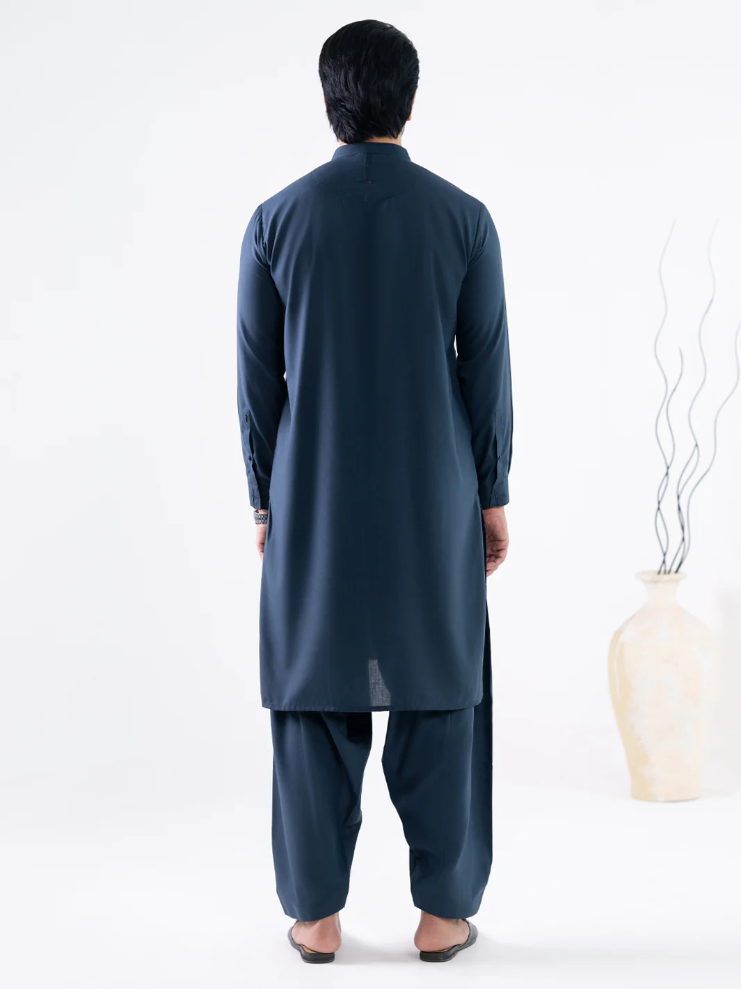 DARK BLUE BLENDED KAMEEZ SHALWAR | AL-KS-3297/AM-6338D - Image 3