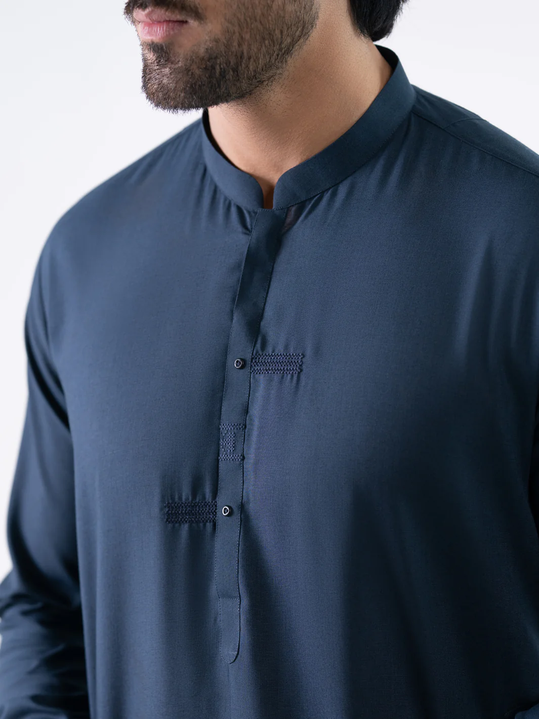 DARK BLUE BLENDED KAMEEZ SHALWAR | AL-KS-3297/AM-6338D - Image 6