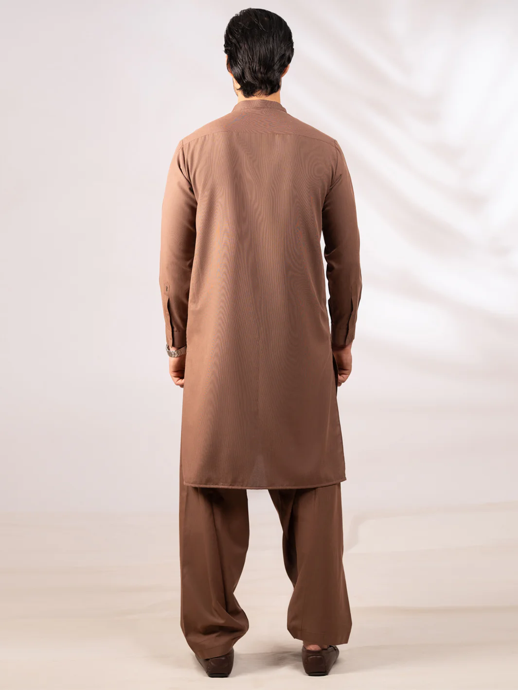 LIGHT BROWN BLENDED KAMEEZ SHALWAR | AL-KS-3301/AM-6336C - Image 3