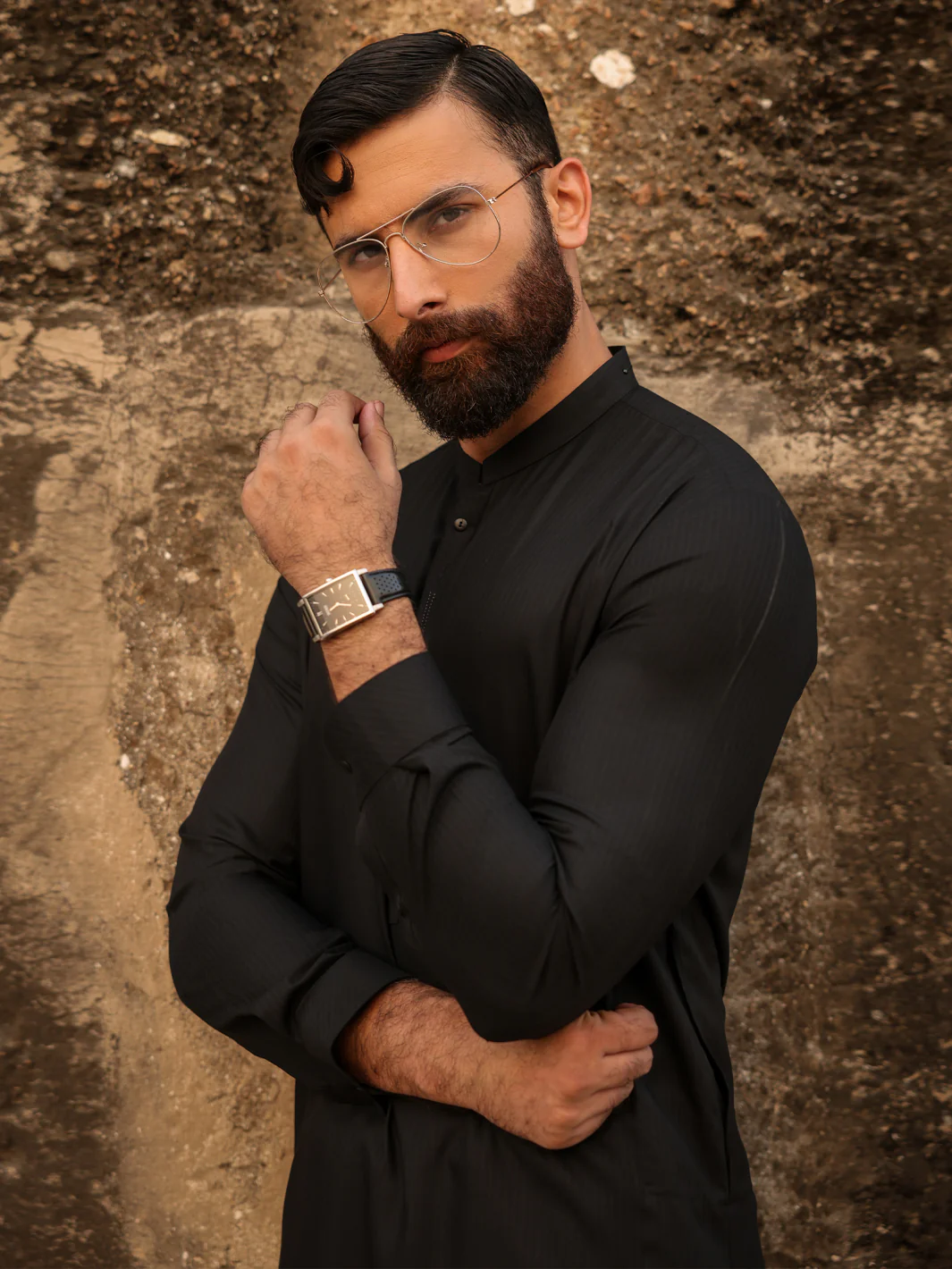 BLACK BLENDED KAMEEZ SHALWAR | AL-KS-3306/AM-6335D - Image 2
