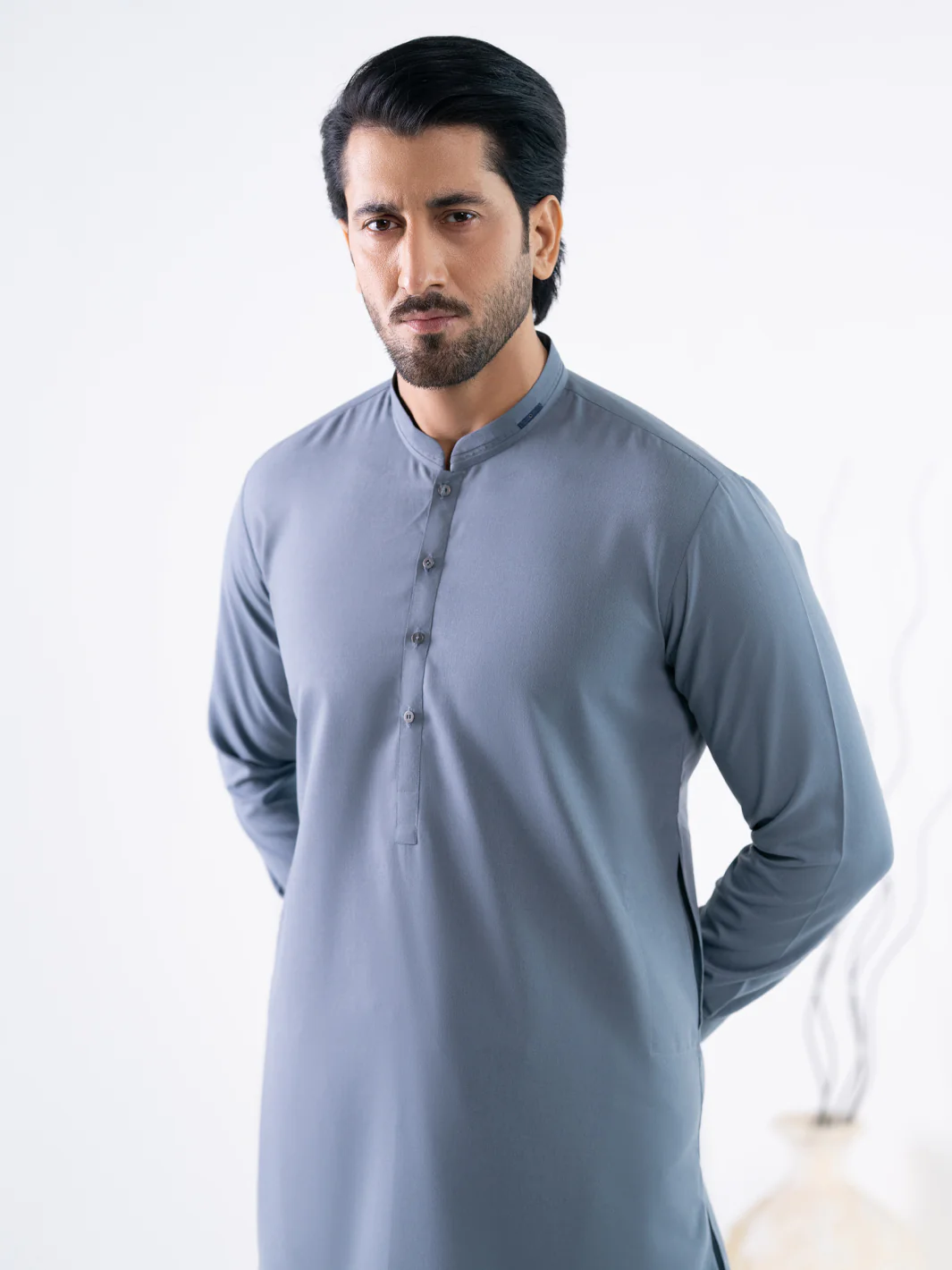 GREY BLENDED KAMEEZ SHALWAR | AL-KS-3347/AM-15088B - Image 2